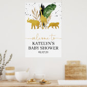 ベビーシャワーまたは誕生日のためのサファリウェルカムサイン ポスター (キッチン)