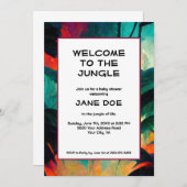 ベビーシャワーま生まれたばかりのたはベビーパーティー – ジャングルプリント 招待状 (正面/裏面)
