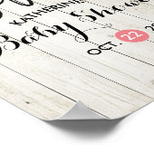 ベビーシャワーようこそ多肉植物素朴木材 ポスター (角)