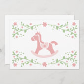 ベビーシャワーをテーマにしたテーブルカード/ロッキングホース 招待状 (正面/裏面)