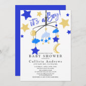 ベビーシャワーをベビームーンスターズでクリブ 招待状 (正面/裏面)