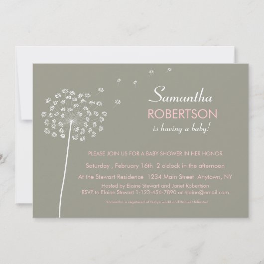 ベビーシャワーを希望する招待状 招待状 (正面)