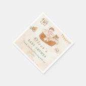 ベビーシャワーを待つテディベアバルーン スタンダードカクテルナプキン (角)