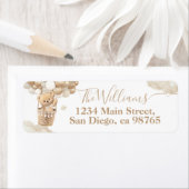 ベビーシャワーを待つテディベアバルーン ラベル (インサイチュ)