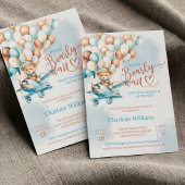 ベビーシャワーを待つテディベアバルーン 招待状