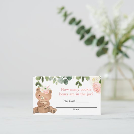 ベビーシャワーを挿入するクッキーの数を推測する エンクロージャーカード (スタンド正面)