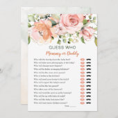 ベビーシャワーを誰にかけるゲームフローラ緑 招待状 (正面/裏面)