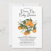 ベビーシャワーを通してミカンキツを運転 招待状 (正面)