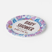 ベビーシャワーアイスクリームウォーターカラーアート ペーパープレート (アングル)