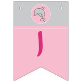 ベビーシャワーアゲハチョウバナーピンク/グレードルフィン バンティングフラッグ (第1の旗)