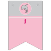 ベビーシャワーアゲハチョウバナーピンク/グレードルフィン バンティングフラッグ (第3の旗)