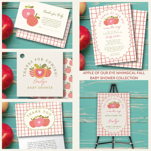 ベビーシャワーアップルの私たちの目の秋おむつラッフル エンクロージャーカード