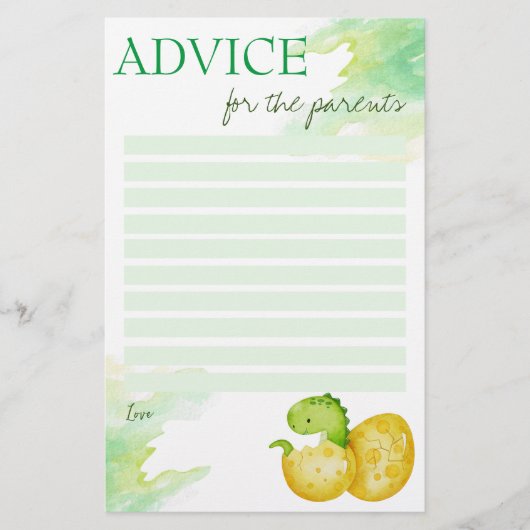 ベビーシャワーアドバイスカードはすぐに卵を孵化 便箋 (正面)