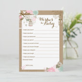 ベビーシャワーアドバイスカードぶら下がった- Cages & Jars アドバイスカード (スタンド正面)