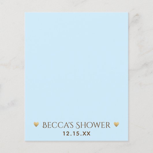 ベビーシャワーアドバイスカードエレファントブルー (裏面)