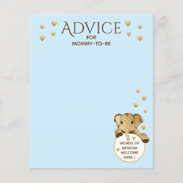 ベビーシャワーアドバイスカードエレファントブルー