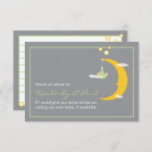 ベビーシャワーアドバイスカードムーンアンドスターズ アドバイスカード (正面/裏面)