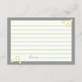 ベビーシャワーアドバイスカードムーンアンドスターズ アドバイスカード (裏面)