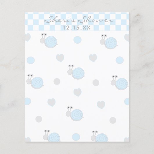 ベビーシャワーアドバイスカード「スニップとカタツムリ」 (裏面)