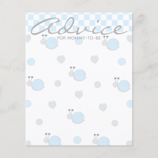 ベビーシャワーアドバイスカード「スニップとカタツムリ」 (正面)