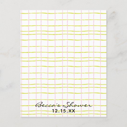 ベビーシャワーアドバイスカード「ピンクグリーンフクロウ」 (裏面)