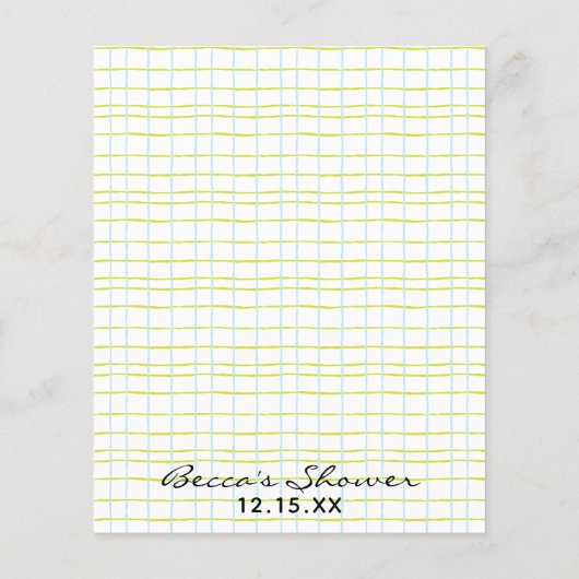 ベビーシャワーアドバイスカード「ブルーグリーンフクロウ」 (裏面)