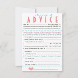 ベビーシャワーアドバイスカード 招待状