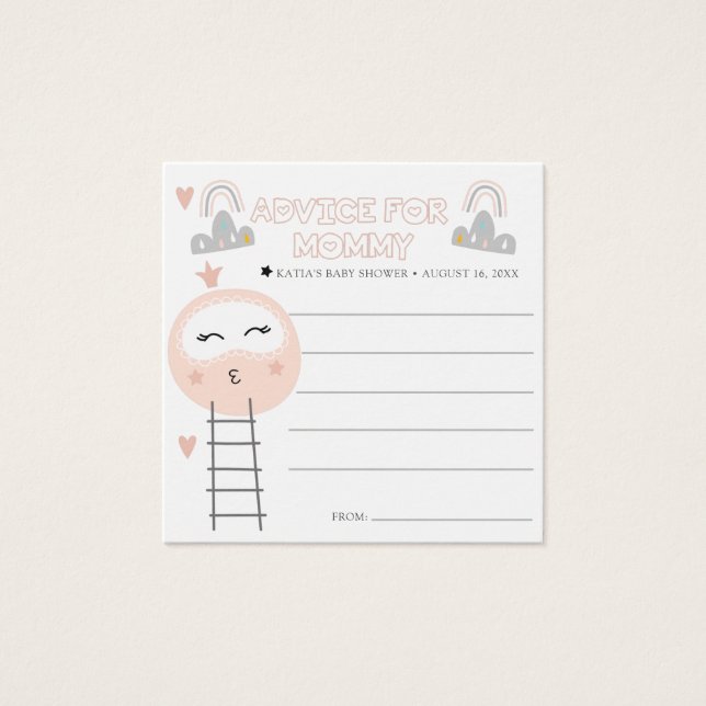 ベビーシャワーアドバイスカード |月への道 (正面)