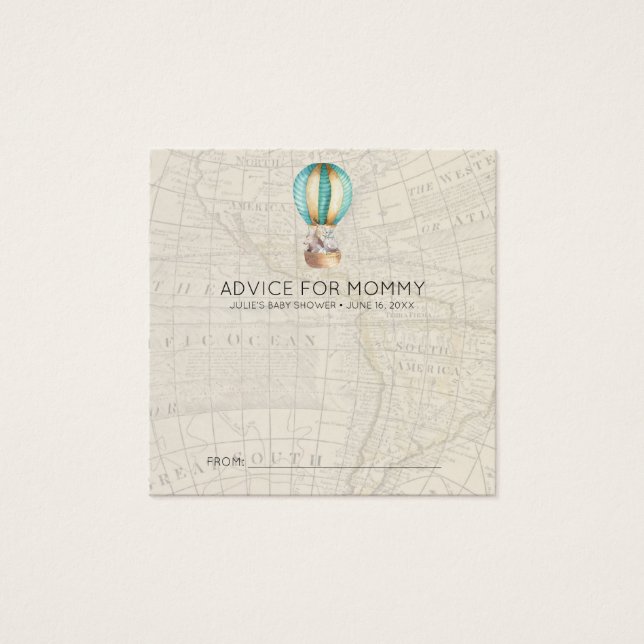 ベビーシャワーアドバイスカード |熱気球 (正面)
