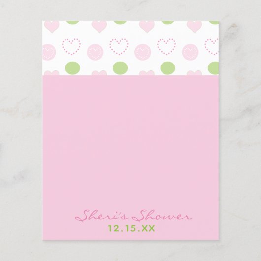 ベビーシャワーアドバイスカード「砂糖とスパイス」 (裏面)