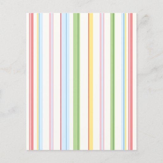 ベビーシャワーアドバイスカード「花とストライプ」 (裏面)