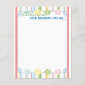 ベビーシャワーアドバイスカード「花とストライプ」 (正面)