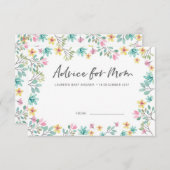 ベビーシャワーアドバイスカード |花カラフル花 招待状 (正面/裏面)