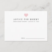 ベビーシャワーアドバイスカード |赤面 アドバイスカード (正面)