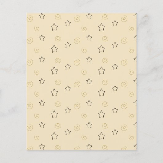 ベビーシャワーアドバイスカード「金ゴールドブラックスターズ」 (裏面)