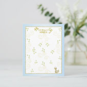 ベビーシャワーアドバイスカード「金ゴールドブルーバード」 (スタンド正面)