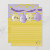 ベビーシャワーアドバイスカード「金ゴールド足バルーン」 (正面/裏面)