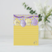 ベビーシャワーアドバイスカード「金ゴールド足バルーン」 (スタンド正面)