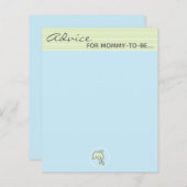 ベビーシャワーアドバイスカード「青/緑イルカ」 (正面/裏面)