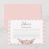 ベビーシャワーアドバイスカード | BOHOベビーシャワーサンゴ アドバイスカード (正面/裏面)