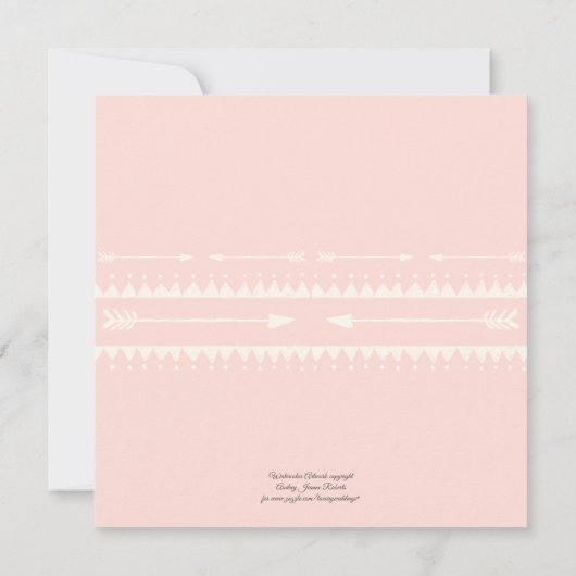 ベビーシャワーアドベンチャー開始テピーベアーディアー赤面 招待状 (裏面)