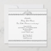 ベビーシャワーアフリカンアメリカンプリンセスガールチェア 招待状 (裏面)