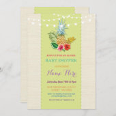 ベビーシャワーアロハルアウ(ハワイ式宴会)パイナップル招待状 招待状 (正面/裏面)