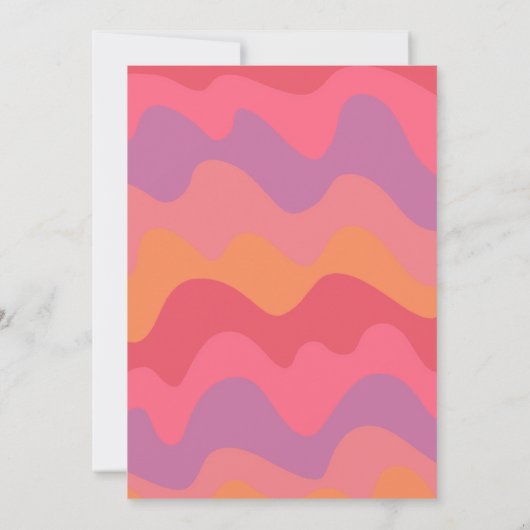 ベビーシャワーアーチグルービーピンク紫ストライプ色カスタム 招待状 (裏面)