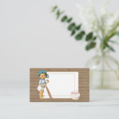 ベビーシャワーインサートカードとヴィンテージ男の赤ちゃんベース エンクロージャーカード (スタンド正面)