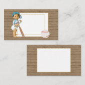 ベビーシャワーインサートカードとヴィンテージ男の赤ちゃんベース エンクロージャーカード (正面/裏面)