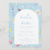 ベビーシャワーインビタシオンアズールスペインの招待状 招待状 (正面/裏面)