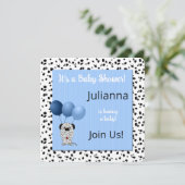 ベビーシャワーインブルーダルマティアンプリント 招待状 (スタンド正面)