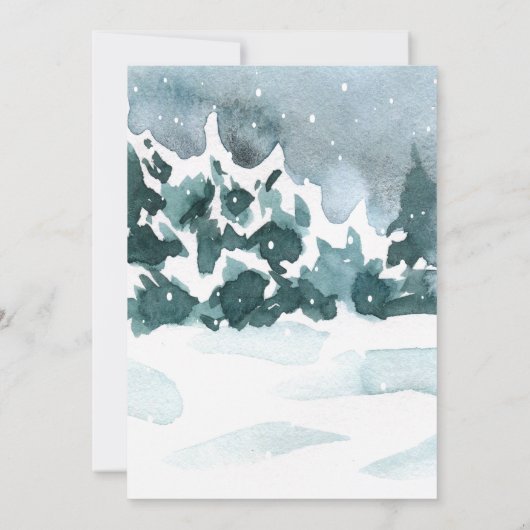 ベビーシャワーウィンタークリスマス外は寒い 招待状 (裏面)