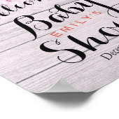 ベビーシャワーウェルカムウォーターカラーフローラ素朴ウッド ポスター (角)